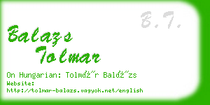 balazs tolmar business card
